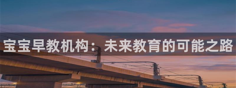 恒行娱乐寻问74 5：宝宝早教机构：未来教育的可能之路